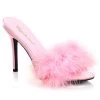 Fabulicious Baby Pink-Fur 4" Heel Marabou Fur Slipper Shoes