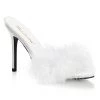 Fabulicious Shoes White-Fur 4" Heel Marabou Fur Slipper