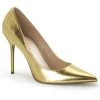 Pleaser 4" Heel Pointed-Toe Pump - Gold*