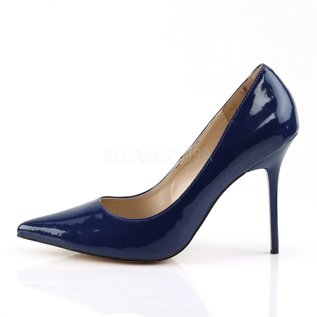 Pleaser Shoes 4" Heel Pointed-Toe Pump - Navy* 4 Pleaser Shoes 4" Heel Pointed-Toe Pump - Navy*