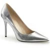 Pleaser 4" Heel Pointed-Toe Pump - Silver*