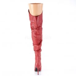 Pleaser 4" Heel Red Faux Leather Thigh High Boots* Shoes 8 Pleaser 4