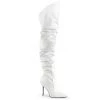 Pleaser Shoes 4" Heel White Faux Leather Pointed Boots*