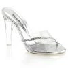 Fabulicious Shoes Clear Lucite 4.5" Heel Slide Platform W/ Rhinestones