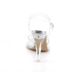Fabulicious Clear Lucite 4.5" Heel Platform Ankle Strap Sandal 8 Fabulicious Clear Lucite 4.5