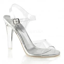 Fabulicious Clear Lucite 4.5" Heel Platform Ankle Strap Sandal