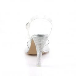 Fabulicious Clear Lucite 4.5" Heel Ankle Strap Sandal Shoes 8 Fabulicious Clear Lucite 4.5