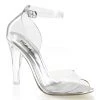 Fabulicious Clear 4.5" Heel Closed Back Ankle Strap Sandal Shoes 2 Fabulicious Clear 4.5" Heel Closed Back Ankle Strap Sandal Shoes