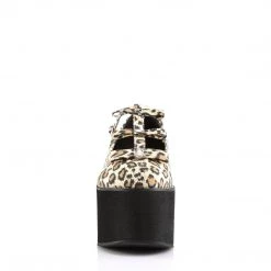 Demonia Leopard Print Canvas 3.3" Platform Shoes*
