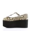 Demonia Leopard Print Canvas 3.3" Platform Shoes*