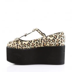 Demonia Leopard Print Canvas 3.3" Platform Shoes*