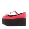 Demonia Red Canvas 3.3" Platform Shoes*