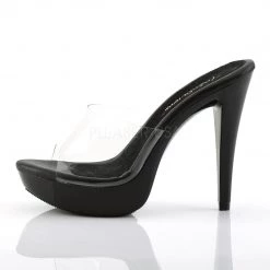 Fabulicious Clear/Black 5" Heel Platform Slide