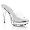 Fabulicious Shoes Clear 5" Heel Rhinestone Studded Platform Slide