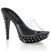 Fabulicious Shoes Clear/Black 5" Heel Rhinestone Studded Platform Slide 2 Fabulicious Shoes Clear/Black 5" Heel Rhinestone Studded Platform Slide
