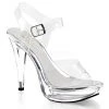 Fabulicious Clear 5" Heel Ankle Strap Sandal Shoes