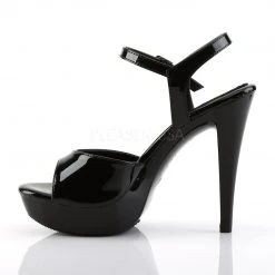 Fabulicious Black 5" Heel 1" Platform Ankle Strap Sandal 7 Fabulicious Black 5