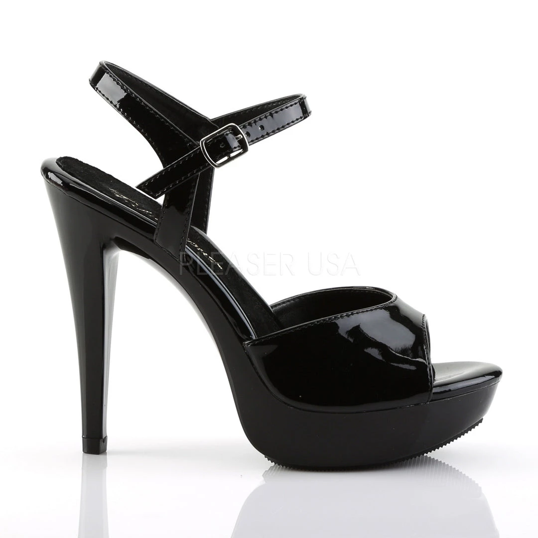 Fabulicious Black 5" Heel 1" Platform Ankle Strap Sandal 6 Fabulicious Black 5" Heel 1" Platform Ankle Strap Sandal