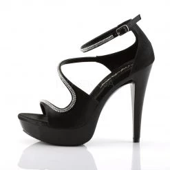 Fabulicious Shoes Black Satin 5