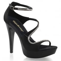 Fabulicious Shoes Black Satin 5