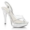 Fabulicious Clear 5" Heel 1" Platform Sling Back Sandal