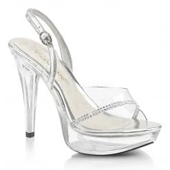 Fabulicious Clear 5" Heel 1" Platform Sling Back Sandal