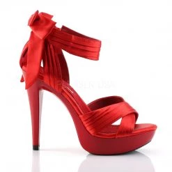 Fabulicious Shoes Red Satin 5