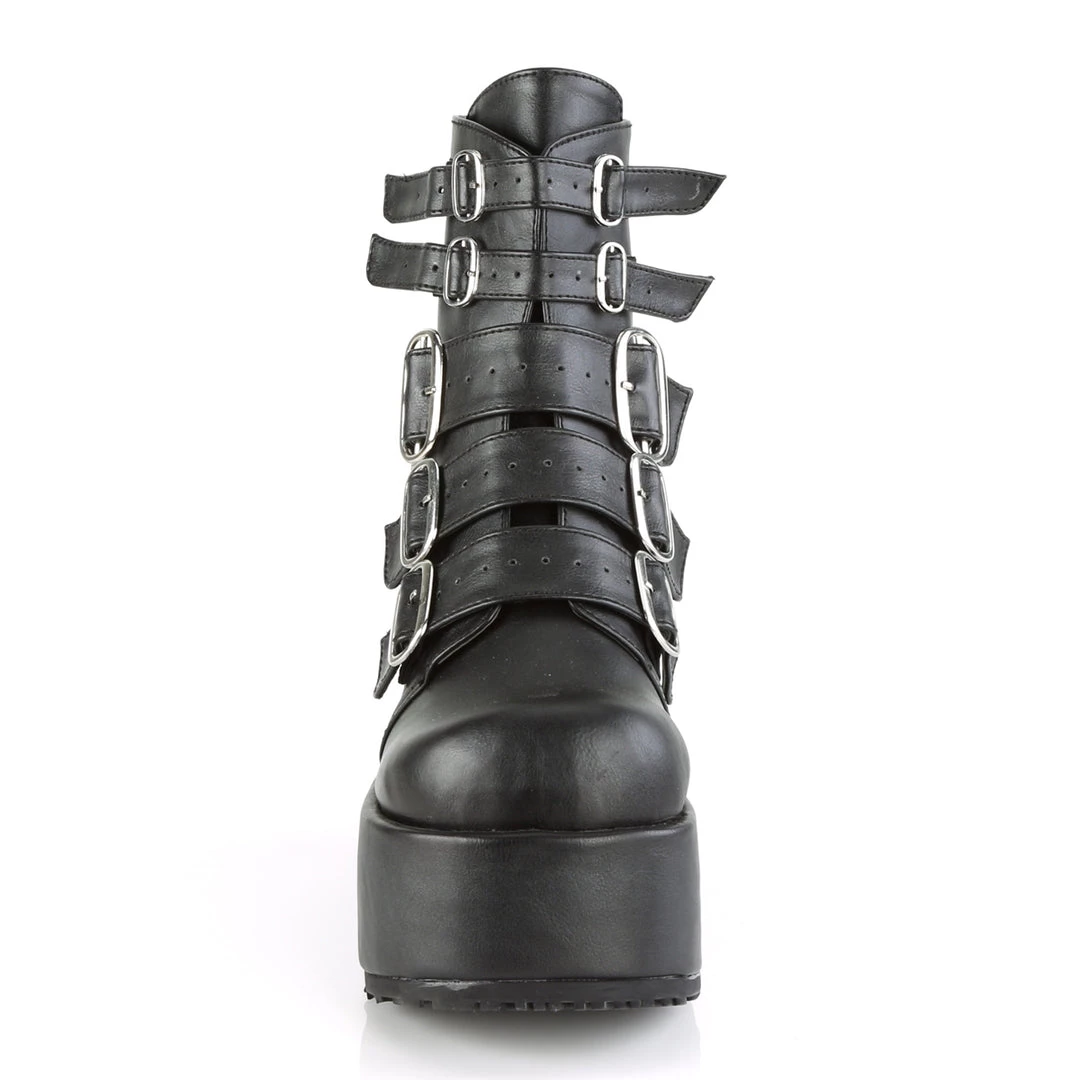 Demonia Shoes Black Vegan Leather 4.3" Platform Ankle Boots* 4 Demonia Shoes Black Vegan Leather 4.3" Platform Ankle Boots*