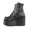 Demonia Shoes Black Vegan Leather 4.3" Platform Ankle Boots*