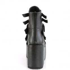 Demonia Shoes Black Vegan Leather 4.3" Platform Ankle Boots* 8 Demonia Shoes Black Vegan Leather 4.3