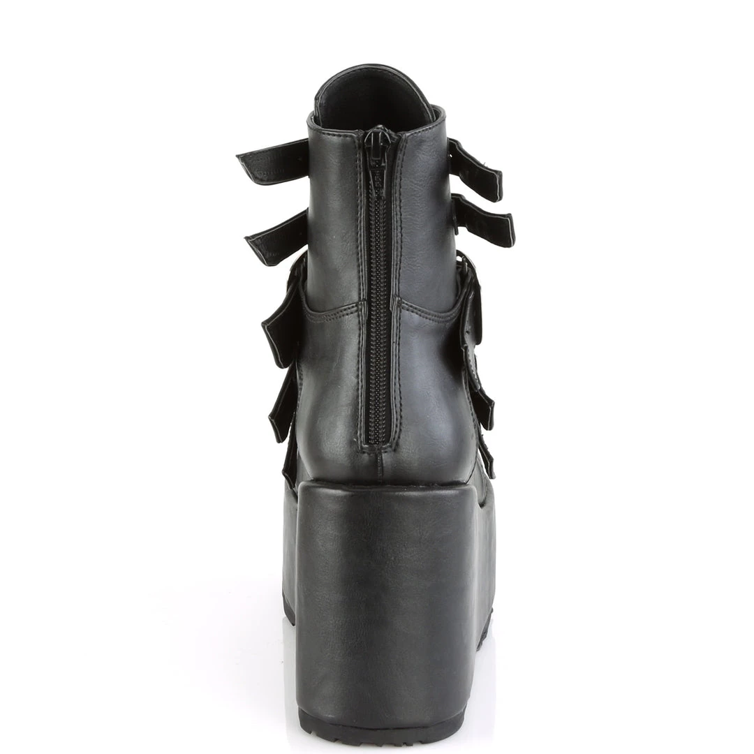 Demonia Shoes Black Vegan Leather 4.3" Platform Ankle Boots* 5 Demonia Shoes Black Vegan Leather 4.3" Platform Ankle Boots*