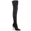 Pleaser Shoes 5" Heel Black Stretch Thigh High Boots*