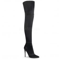 Pleaser Shoes 5" Heel Black Stretch Thigh High Boots*