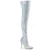 Pleaser 5" Heel White Glitter Thigh High Boots* Shoes