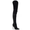 Pleaser 5" Heel Black Faux Suede Thigh High Boots*