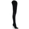 Pleaser 5" Heel Black Faux Suede Crotch High Boots*