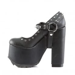 Demonia 6.5" High Heel Black Vegan Leather 3" Platform Shoes*