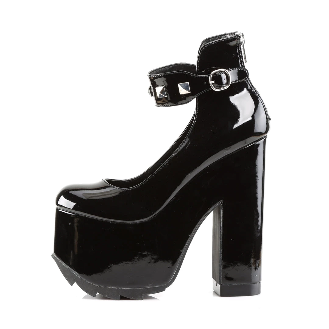 Demonia 6.5" Heel Black Patent Leather 3" Platform Shoes* 3 Demonia 6.5" Heel Black Patent Leather 3" Platform Shoes*