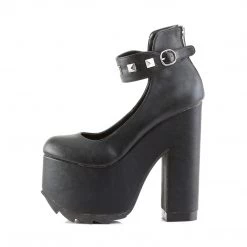 Demonia 6.5" Heel Black Vegan Leather 3" Platform Shoes*
