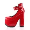 Demonia 6.5" Heel Red Patent Leather 3" Platform Shoes*