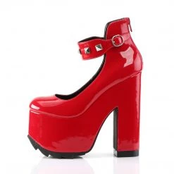 Demonia 6.5" Heel Red Patent Leather 3" Platform Shoes*