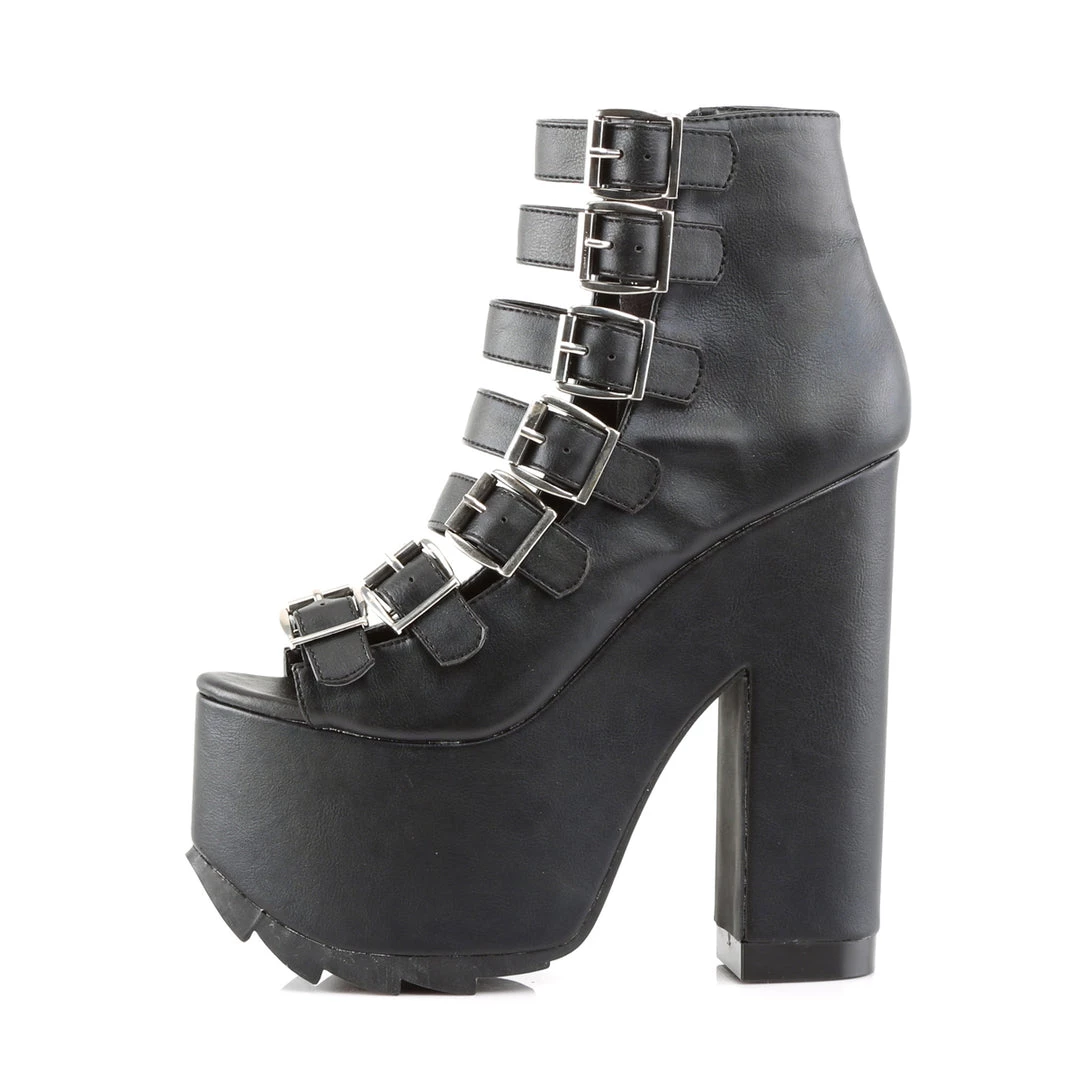 Demonia 6.5" Heel Black Vegan Leather 3" Platform Ankle Boots* Shoes 3 Demonia 6.5" Heel Black Vegan Leather 3" Platform Ankle Boots* Shoes