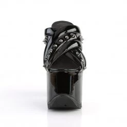 Demonia 6.5" Heel Black Patent Leather 3" Platform Sandals* Shoes