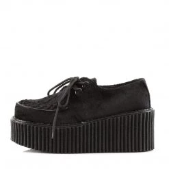 Demonia Black Fur 3" Platform Creepers*