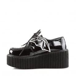 Demonia Shoes Black Glitter Vinyl 3" Platform Creepers*