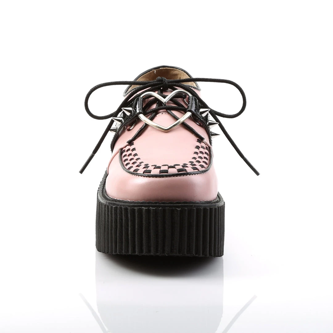 Demonia Baby Pink Vegan Leather 3" Platform Creepers* 4 Demonia Baby Pink Vegan Leather 3" Platform Creepers*