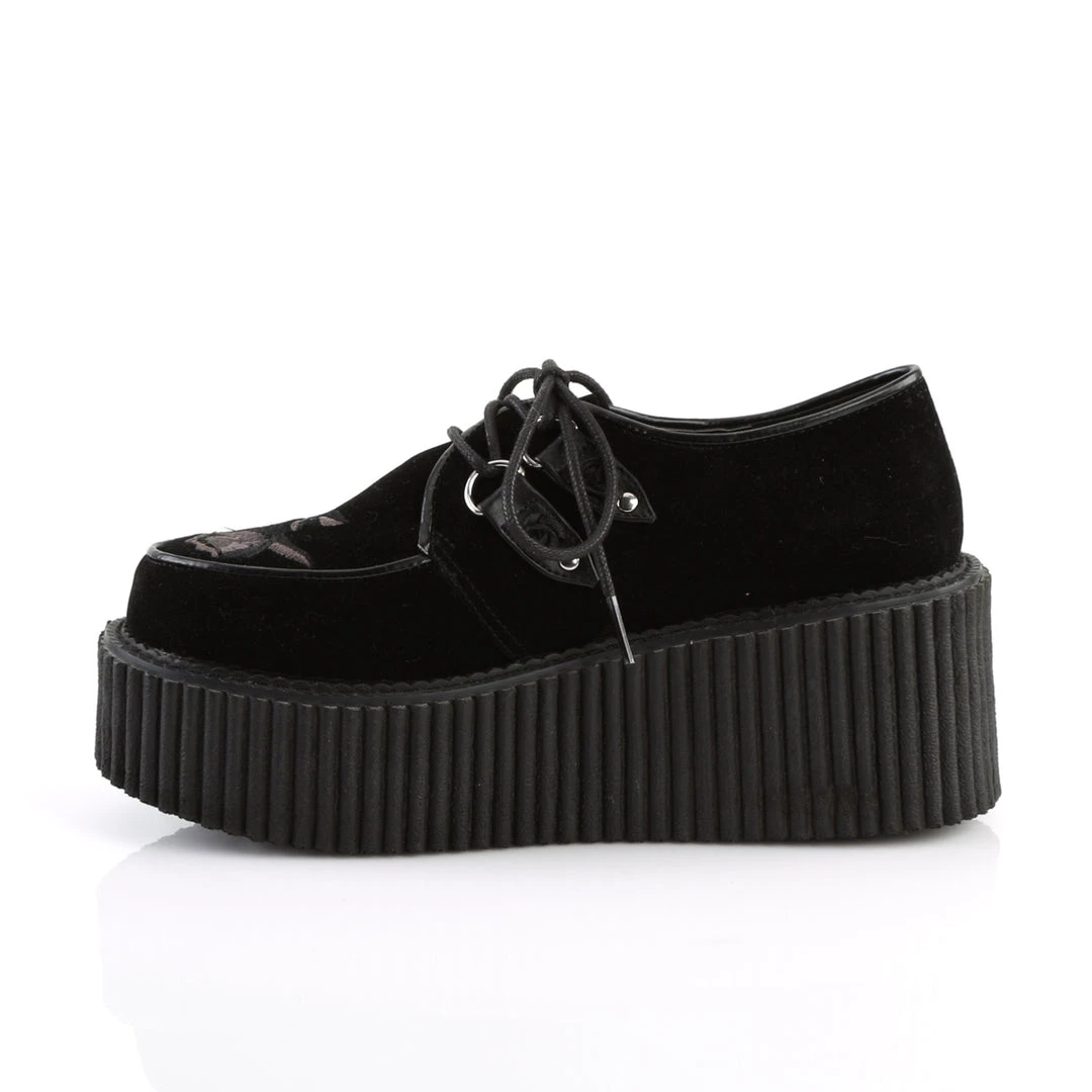 Demonia Black Velvet 3" Platform Creepers* 3 Demonia Black Velvet 3" Platform Creepers*