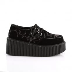 Demonia Black Velvet 3" Platform Creepers* 9 Demonia Black Velvet 3