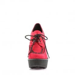 Demonia Red Vegan Suede 5.3" Platform Creepers* Shoes 7 Demonia Red Vegan Suede 5.3