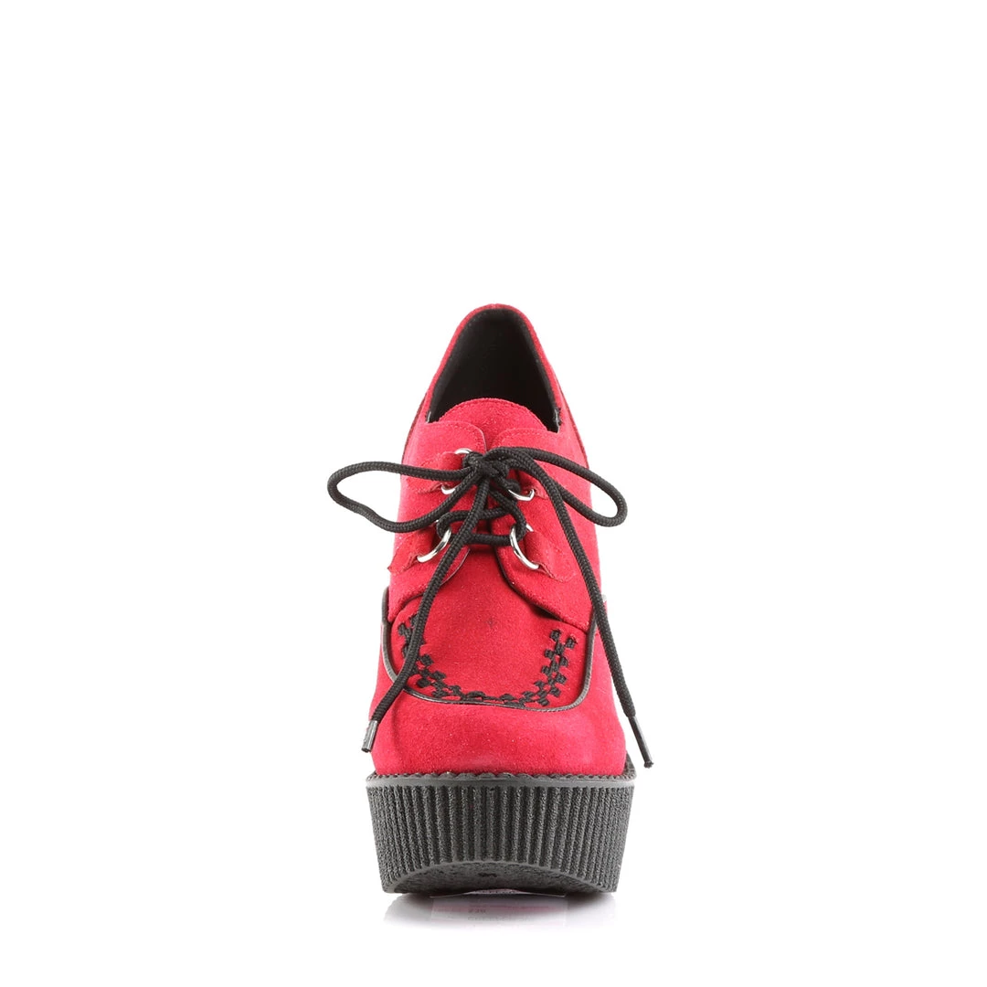 Demonia Red Vegan Suede 5.3" Platform Creepers* Shoes 4 Demonia Red Vegan Suede 5.3" Platform Creepers* Shoes